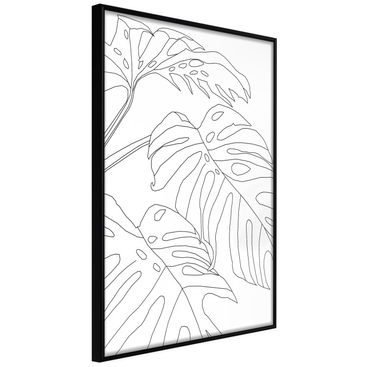 Wall Poster Monstera Composition - line art of tropical plant leaves on white background 128364 additionalImage 11