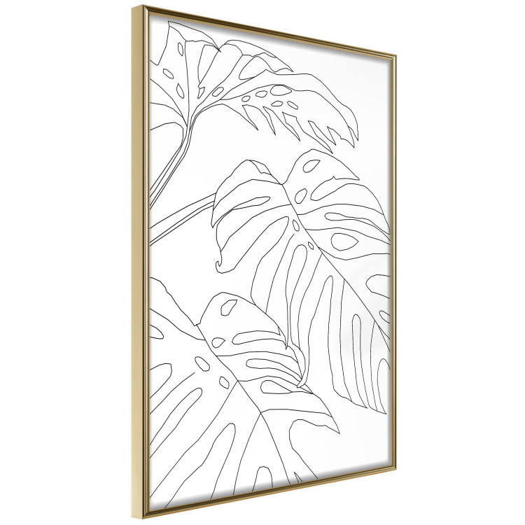 Wall Poster Monstera Composition - line art of tropical plant leaves on white background 128364 additionalImage 14