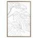 Wall Poster Monstera Composition - line art of tropical plant leaves on white background 128364 additionalThumb 21