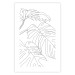 Wall Poster Monstera Composition - line art of tropical plant leaves on white background 128364 additionalThumb 19