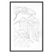 Wall Poster Monstera Composition - line art of tropical plant leaves on white background 128364 additionalThumb 17