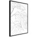Wall Poster Monstera Composition - line art of tropical plant leaves on white background 128364 additionalThumb 13