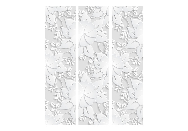 Folding Screen White Blossoms (3-piece) - unique composition with a floral motif 128964 additionalImage 3