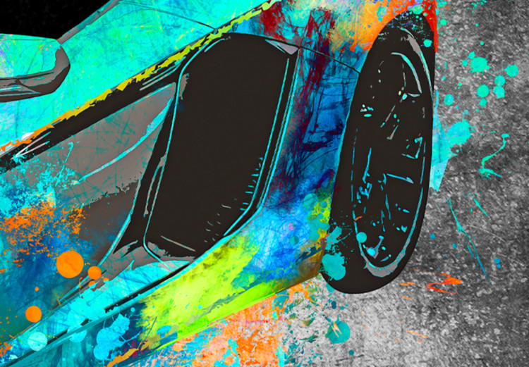 Canvas Aerodynamics (3-piece) - abstract car on a black background 129864 additionalImage 5