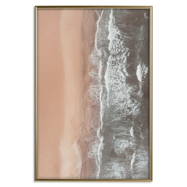 Wall Poster Shoreline - a landscape of an orange beach and sea from a bird's-eye view 130764 additionalImage 17