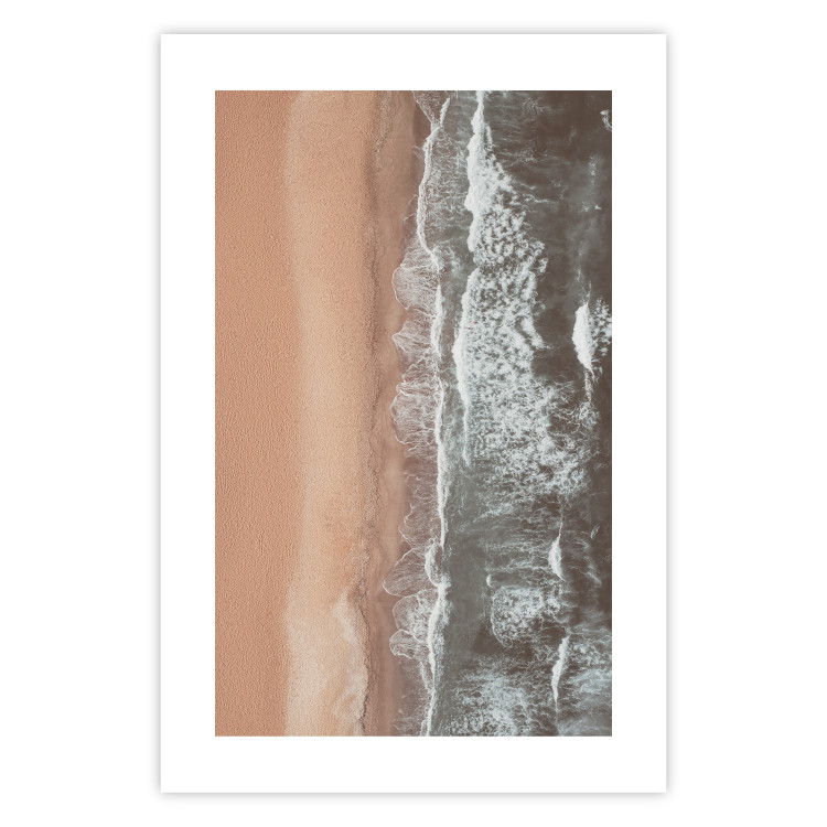 Wall Poster Shoreline - a landscape of an orange beach and sea from a bird's-eye view 130764 additionalImage 19