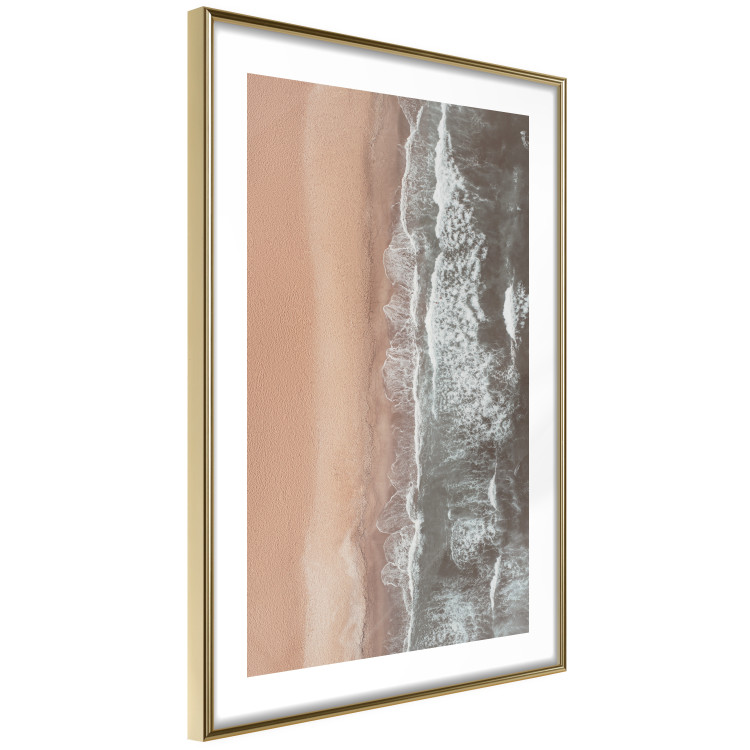 Wall Poster Shoreline - a landscape of an orange beach and sea from a bird's-eye view 130764 additionalImage 7