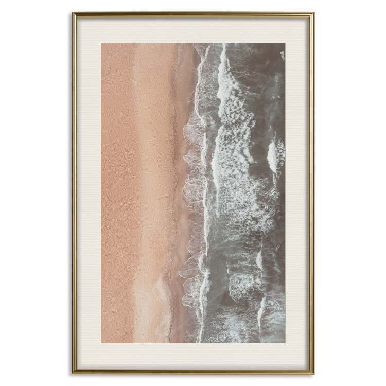 Wall Poster Shoreline - a landscape of an orange beach and sea from a bird's-eye view 130764 additionalImage 20