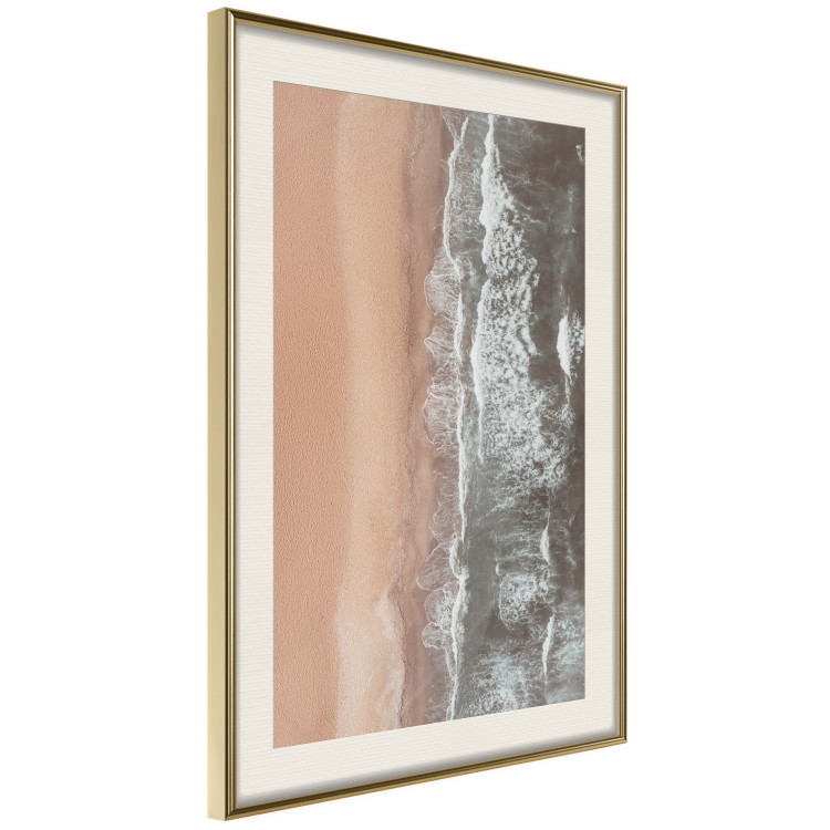 Wall Poster Shoreline - a landscape of an orange beach and sea from a bird's-eye view 130764 additionalImage 3