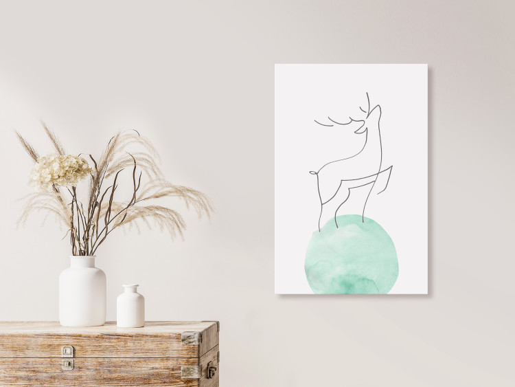 Canvas Courage (1-piece) Vertical - deer on a blue pastel moon 131764 additionalImage 3