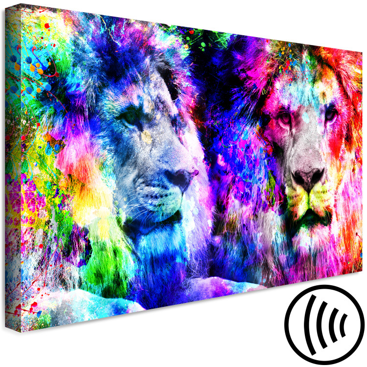 Canvas Print My Brother (1-piece) Wide - abstract and colorful animals 131964 additionalImage 6