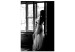 Canvas Print Woman with champagne - black and white photo with woman silhouette 132264