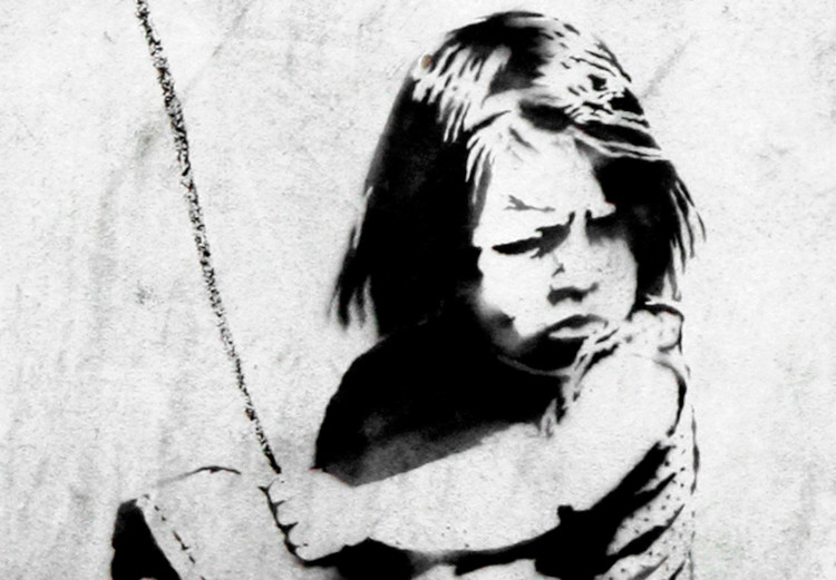 Poster No Future - black and white mural of a girl and red writings 132464 additionalImage 9