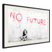 Poster No Future - black and white mural of a girl and red writings 132464 additionalThumb 3