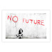 Poster No Future - black and white mural of a girl and red writings 132464 additionalThumb 16