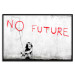 Poster No Future - black and white mural of a girl and red writings 132464 additionalThumb 17