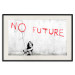 Poster No Future - black and white mural of a girl and red writings 132464 additionalThumb 23