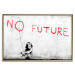 Poster No Future - black and white mural of a girl and red writings 132464 additionalThumb 18