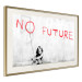 Poster No Future - black and white mural of a girl and red writings 132464 additionalThumb 2