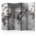 Room Divider Arrangement with Orchid II (5-piece) - woman and flowers against a concrete background 132564