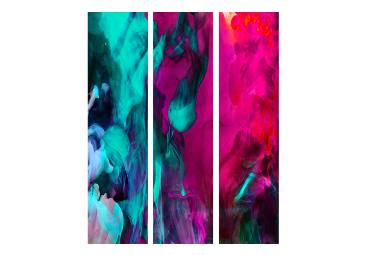 Folding Screen Color Madness (3-piece) - abstraction in sensual colors 132664 additionalImage 3