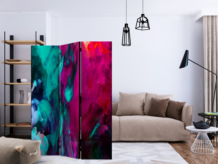 Folding Screen Color Madness (3-piece) - abstraction in sensual colors 132664 additionalImage 4