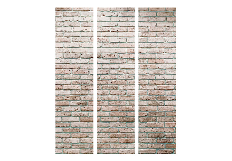 Room Divider Screen Elegant Brick (3-piece) - simple composition with a red wall 132964 additionalImage 3