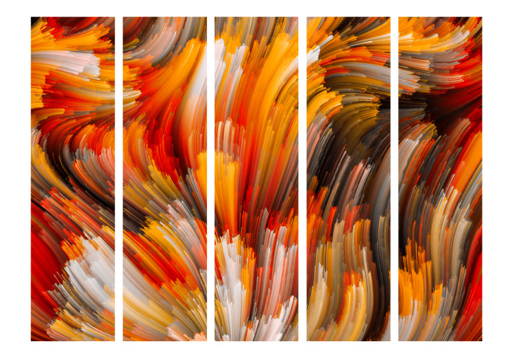 Room Divider Ocean of Fire II (5-piece) - joyful abstraction on a colorful background 133064 additionalImage 3
