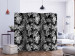 Room Separator Black and White Jungle II (5-piece) - dark background in tropical motif 133164 additionalThumb 2
