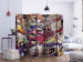 Room Separator Cool Graffiti II (5-piece) - colorful abstraction with writings 133264 additionalThumb 2