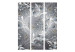 Folding Screen Oriental Design (3-piece) - gray abstraction in floral ornaments 133564 additionalThumb 3