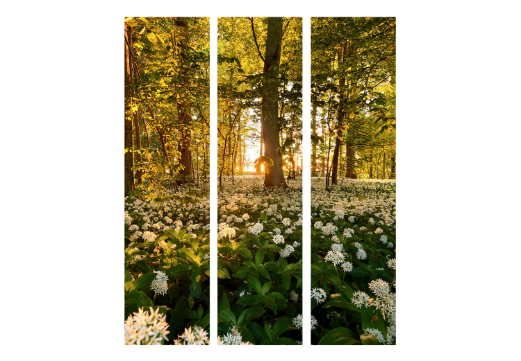 Folding Screen Forest Flora - meadow with flowers in a forest composition in sunlight 134064 additionalImage 3