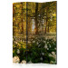 Folding Screen Forest Flora - meadow with flowers in a forest composition in sunlight 134064