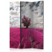 Folding Screen Fuchsia Meadow (3-piece) - landscape among purple grass 134164