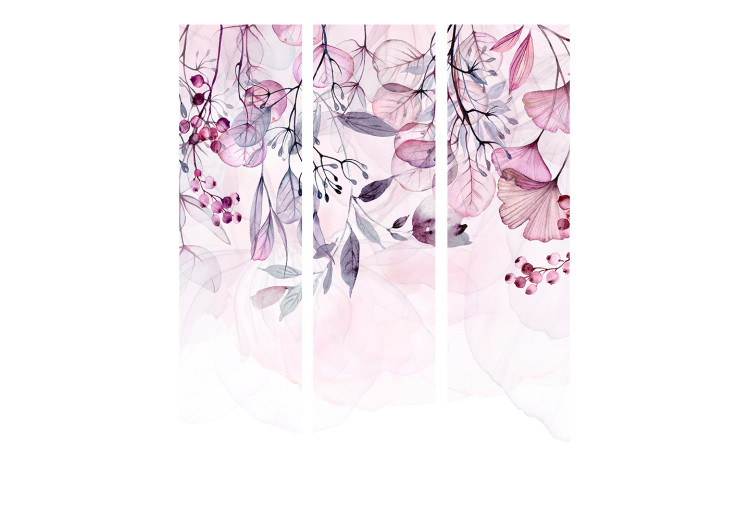 Folding Screen Misty Nature - Pink (3-piece) - Composition in colorful plants 136164 additionalImage 3