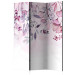 Folding Screen Misty Nature - Pink (3-piece) - Composition in colorful plants 136164