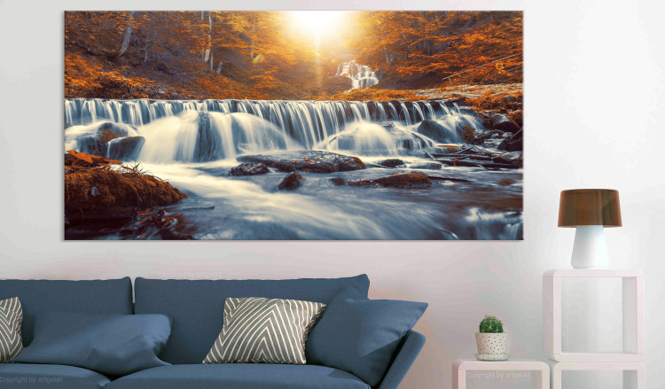 Large canvas print Awesome Waterfall - Orange II [Large Format] 136364 additionalImage 3