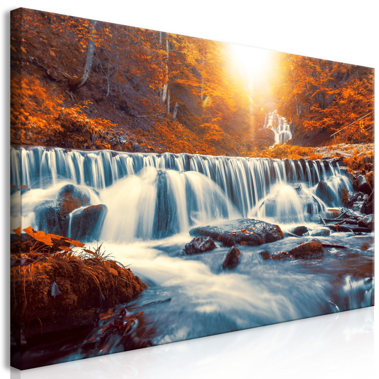 Large canvas print Awesome Waterfall - Orange II [Large Format] 136364 additionalImage 2