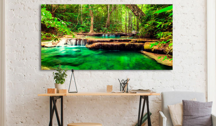 Large canvas print Emerald Waterfall II [Large Format]  137664 additionalImage 5