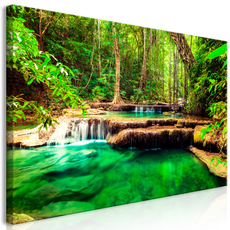 Large canvas print Emerald Waterfall II [Large Format]  137664 additionalImage 2