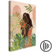 Canvas Woman in Green (1-piece) Vertical - colorful plants on pink background 138864 additionalThumb 6