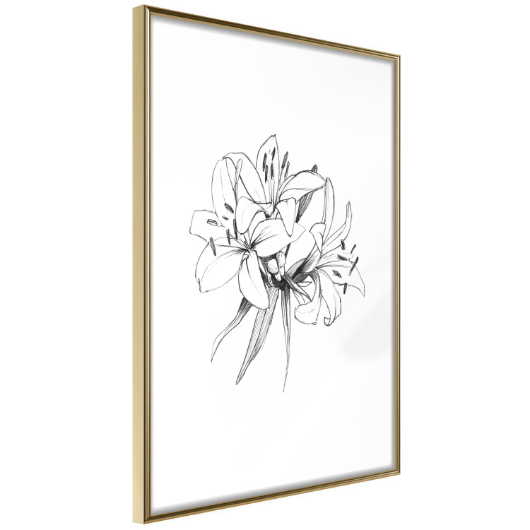 Wall Poster Drawn Flowers - black sketch of flowers on a contrasting white background 142064 additionalImage 8