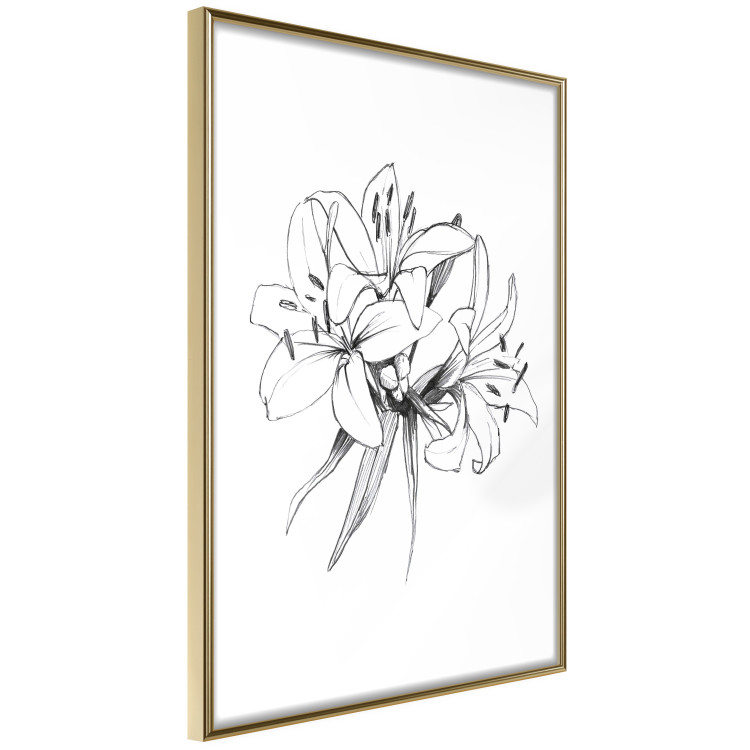 Wall Poster Drawn Flowers - black sketch of flowers on a contrasting white background 142064 additionalImage 14