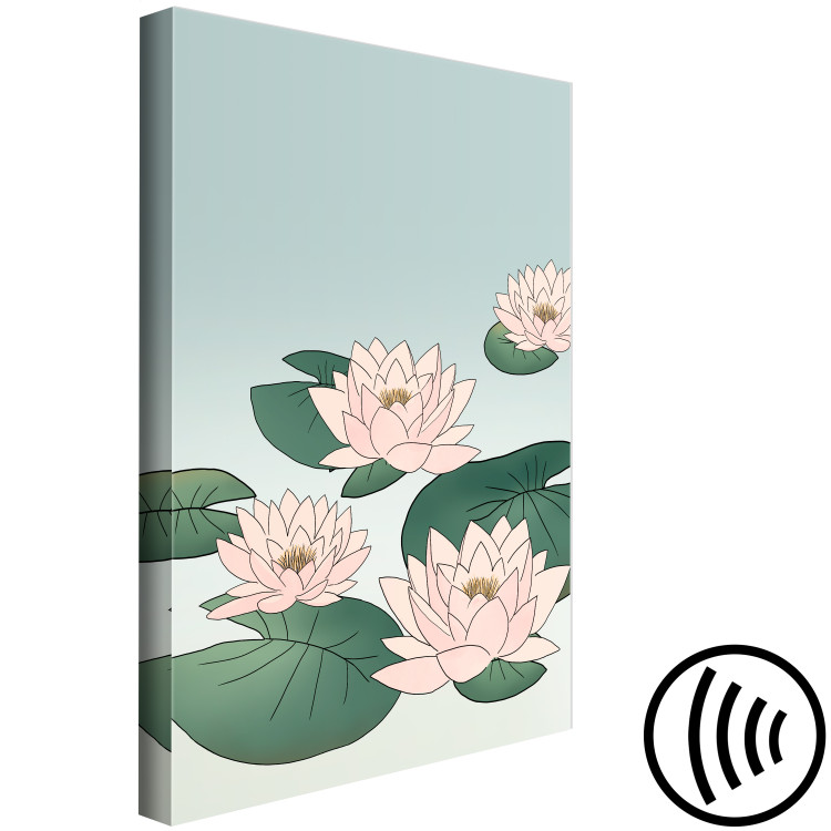 Canvas Pink Water Lilies (1-piece) Vertical - landscape with flowers on water 142464 additionalImage 6