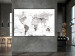 Canvas Print Map in White (1-piece) Wide - world map on brick texture 143064 additionalThumb 3
