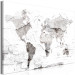 Canvas Print Map in White (1-piece) Wide - world map on brick texture 143064 additionalThumb 2