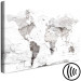 Canvas Print Map in White (1-piece) Wide - world map on brick texture 143064 additionalThumb 6