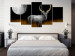Canvas Art Print Golden Antlers (5-piece) Wide - silver stag and moon at night 143264 additionalThumb 3