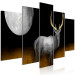 Canvas Art Print Golden Antlers (5-piece) Wide - silver stag and moon at night 143264 additionalThumb 2