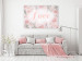 Canvas Love (1-piece) - love inscription on a pink background with flowers and leaves 144764 additionalThumb 3